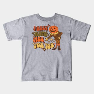 Retro Pumpkin Jokes Fall Halloween Pumpkin Fall Vintage Pumpkin Face Kids T-Shirt